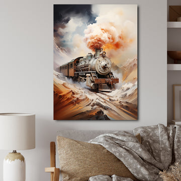 Abstract Train Elemental Express I - Train Canvas Wall Art